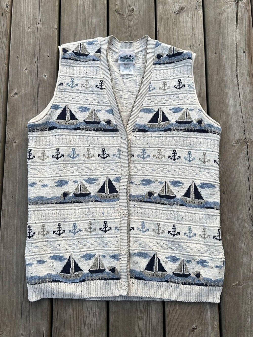 90s sailboats sweater vest northern reflections